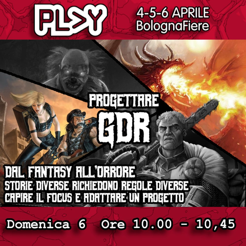 immagine evento: Progettare Gdr: dal fantasy all’orrore, storie diverse richiedono regole diverse. Capire il focus e adattare un progetto