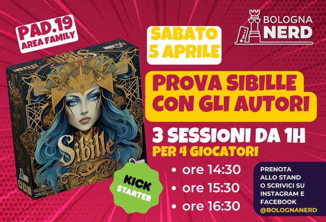 immagine evento: Prova Sibille con gli autori del gioco - Demo del nuovo titolo Kickstarter
